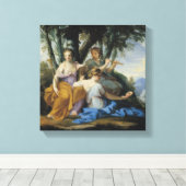 The Muses, Clio, Europe en Thalia, c.1652-55 Canvas Afdruk (Insitu (Houten vloer))