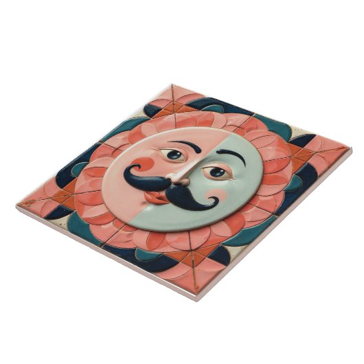 The Mustached Muse Tegeltje (Zijkant)