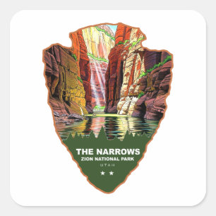 The Narrows Zion National Park Pijl Vierkante Sticker