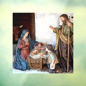 THE NATIVITY: MARY, JOSEPH, JESUS AND SHEPHERD BOY RAAMSTICKER (Vel 3)
