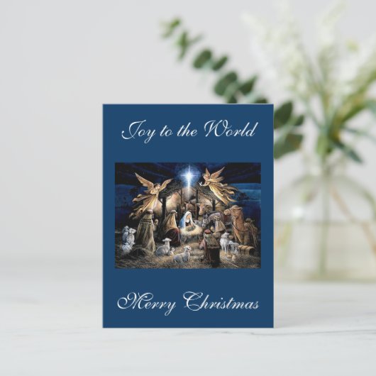 The Nativity of Baby Jesus Christmas Greetings Briefkaart (Staand voorkant)