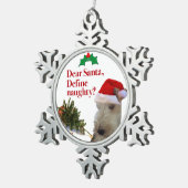 The Naughty Wire Fox Terrier-kerstversiering Tin Sneeuwvlok Ornament (Rechts)