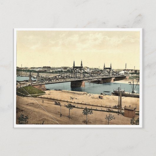 The Neckar Bridge, Mannheim, Baden, Duitsland magn Briefkaart (Voorkant)