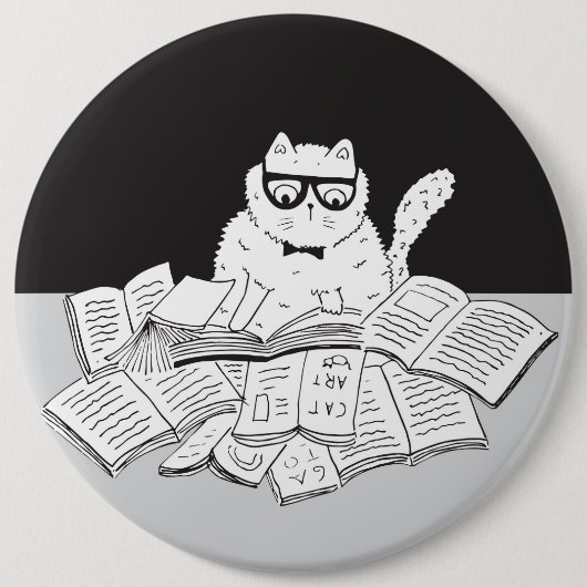 The Nerd Cat Ronde Button 6,0 Cm (Voorkant)