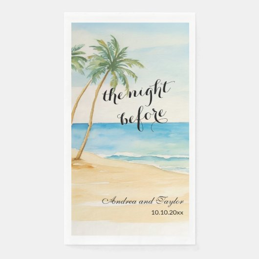 The night Before Beach and Palm Trees Wedding Servet (Voorkant)