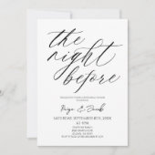 The Night Before Minimal Wedding Rehearsal Dinner Kaart (Voorkant)