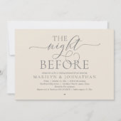 The Night Before, Modern Wedding Rehearsal Dinner Kaart (Voorkant)