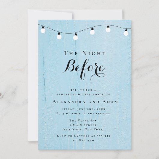 \The Night before Rehearsal Dinner Invitations Kaart (Voorkant)