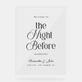 The Night Before Rehearsal Dinner Welcome Sign (Recto)