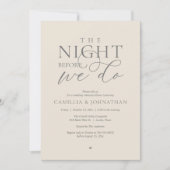 “The Night Before We Do” Modern Rehearsal Dinner Kaart (Voorkant)