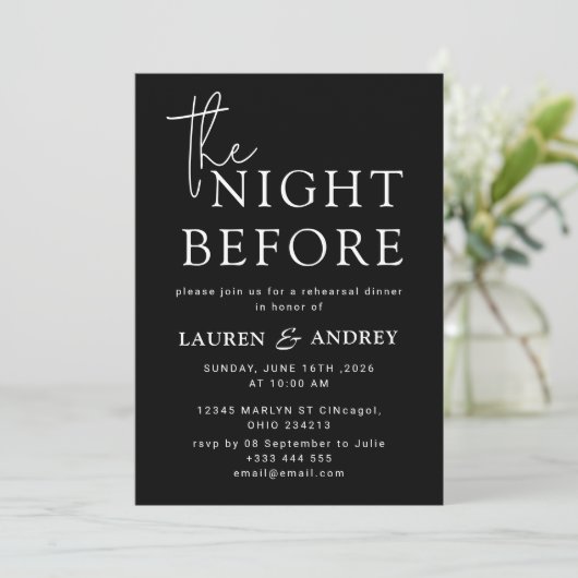 The Night Before Wedding Invitation (Debout devant)