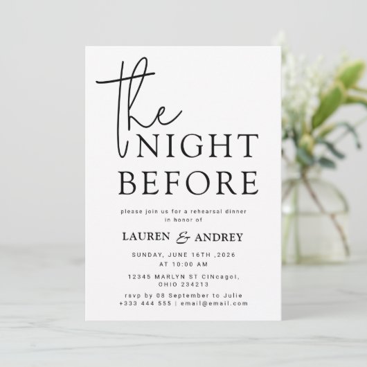 The Night Before Wedding Invitation (Debout devant)