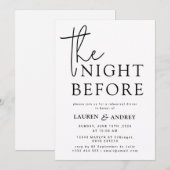 The Night Before Wedding Invitation (Devant / Derrière)