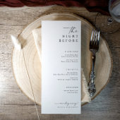 The Night Before Wedding Rehearsal Dinner Menu