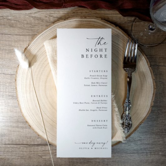 The Night Before Wedding Rehearsal Dinner Menu