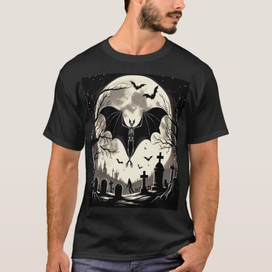 The Night of the Skeletal Bat T-shirt (Voorkant)
