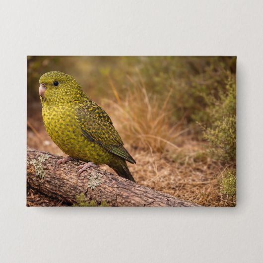 The Night Parakeet Badge Large Button (Voorkant)