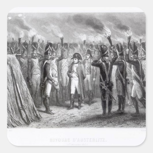 The Night Watch in Austerlitz Vierkante Sticker (Voorkant)