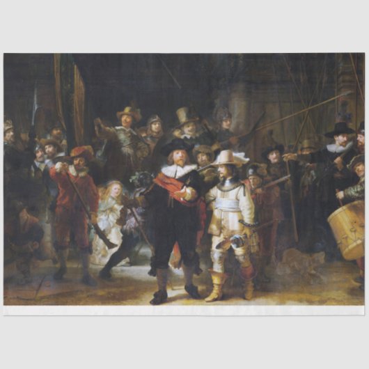 The Night Watch, Rembrandt, 1642 Tissuepapier (Voorkant)