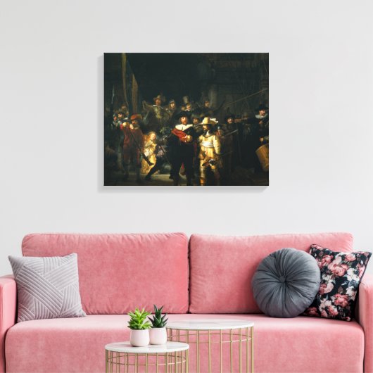 The Night Watch - Rembrandt Canvas Afdruk (Insitu (Woonkamer))