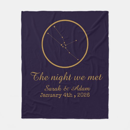 The Night We Met Star Map –Celestial love design Fleece Deken (Voorkant)