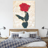 The Noble Rose: Japanese Art with Mythic Touch Canvas Afdruk (Insitu (Slaapkamer))