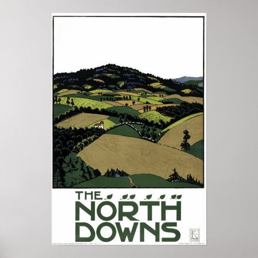The North Downs by Edward McKnight Kauffer Poster (Voorkant)