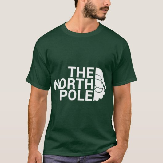 The North Pole White funny Christmas pun design T-shirt (Voorkant)