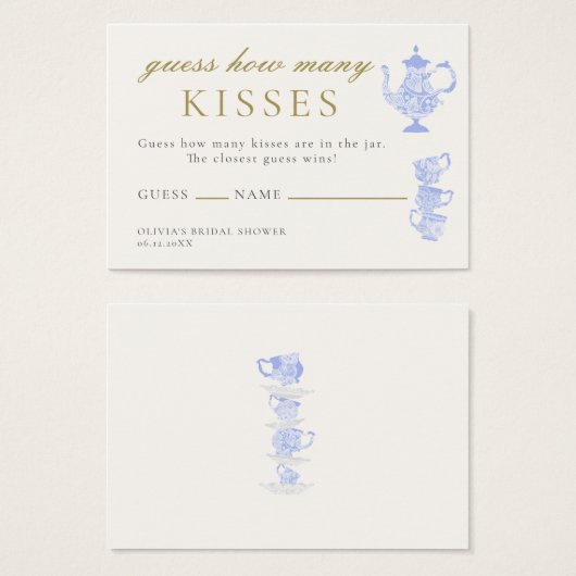 Thé nuptial Chine Dentelle Devinez combien de bais (Devant & derrière)