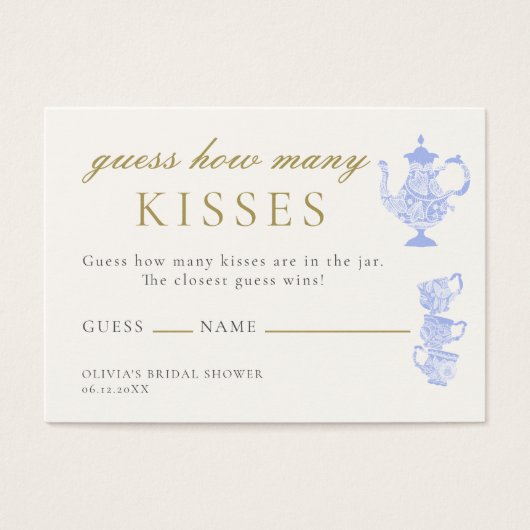 Thé nuptial Chine Dentelle Devinez combien de bais (Devant)