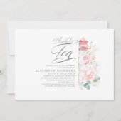 Thé nuptiale Fleurs roses Invitation de douche nup (Devant)
