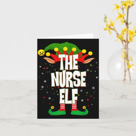 The Nurse Elf Christmas Kaart (Gele Bloem)