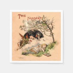 The Nursery Alice 1890 Antieke Wonderland Omslag Servet