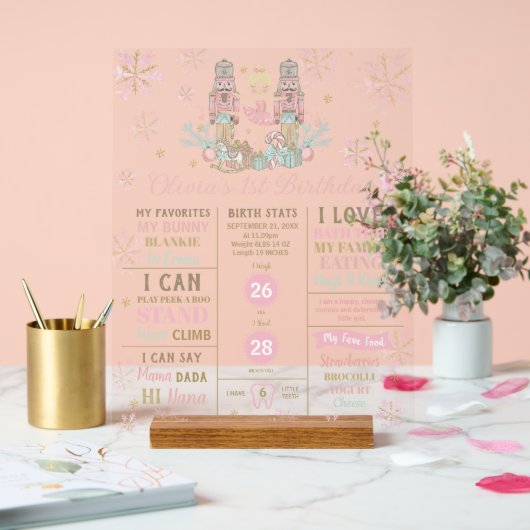 The Nutcracker 1st Birthday Milestone Birth Stats  (Mariage)