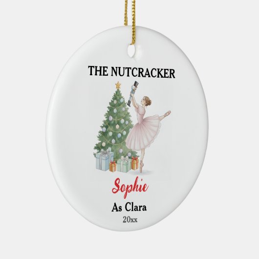 The Nutcracker Ballerina Custom Name & Role Keramisch Ornament (Rechts)