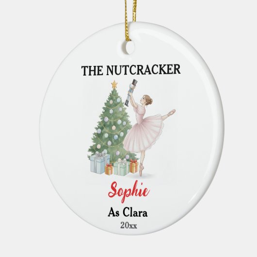 The Nutcracker Ballerina Custom Name & Role Keramisch Ornament (Links)