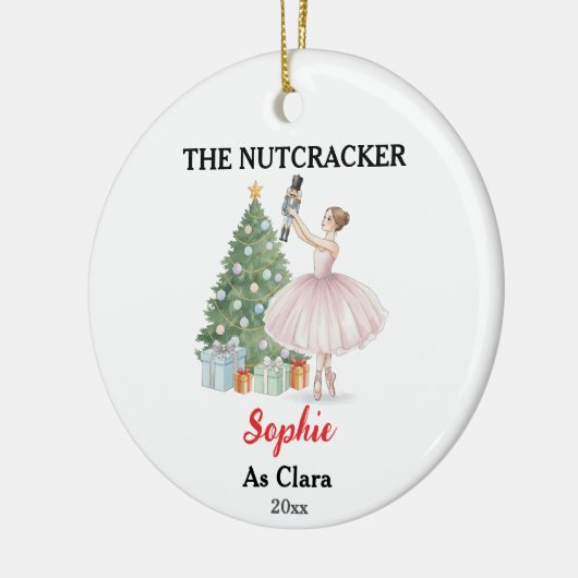 The Nutcracker Ballerina Custom Name & Role Keramisch Ornament (Links)