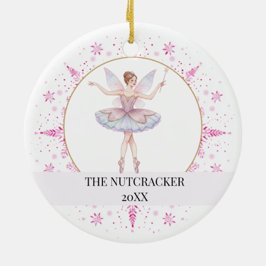 The Nutcracker Ballet Christmas Holiday Keramisch Ornament (Achterkant)