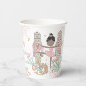 The Nutcracker Ballet Pastel Blush Pink Christmas Papieren Bekers (Achterkant)
