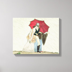 The Obliging Umbrella, bord 40 van Le Bon Genre Canvas Afdruk