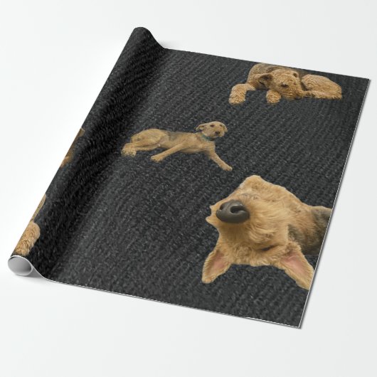 The Obstinate Airedale Wrapping Paper Cadeaupapier (Uitgerold)