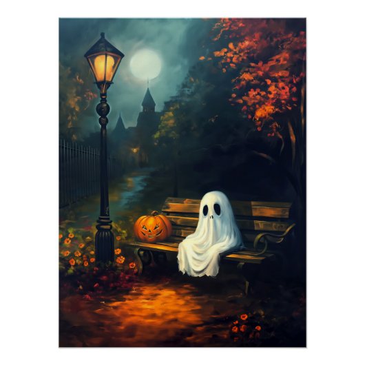 The October Companion | Spooky Ghost & Lantaarn Perfect Poster (Voorkant)