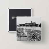 The Oder at Breslau Poland, c.1910 Vierkante Button 5,1 Cm (Voorkant /achterkant)