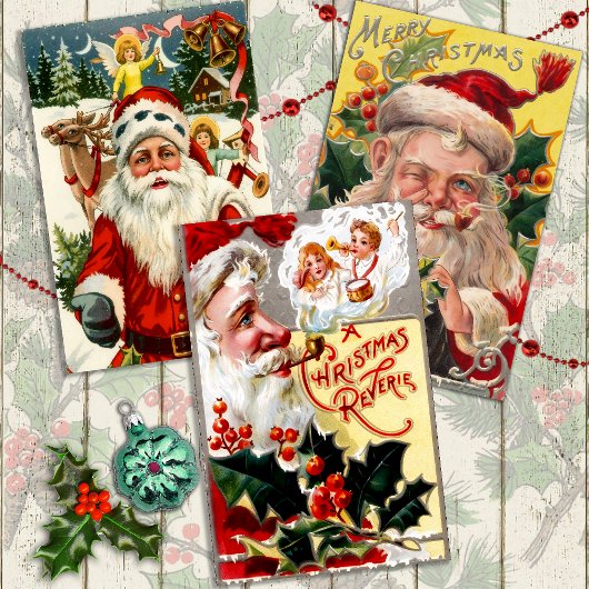 The Old-Fashioned Santa Set Inpakpapier Vel