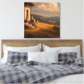 The Old Lady and Her Dog Canvas Afdruk (Insitu (Slaapkamer))