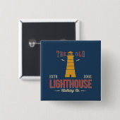 The Old Lighthouse Clothing Co. Vierkante Button 5,1 Cm (Voorkant /achterkant)