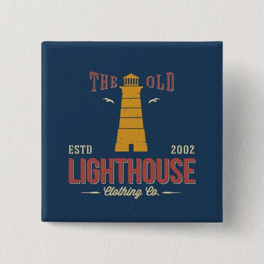 The Old Lighthouse Clothing Co. Vierkante Button 5,1 Cm (Voorkant)