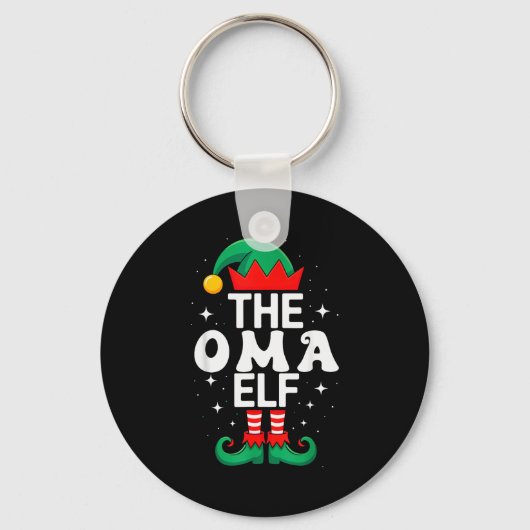 The Oma Elf Funny Christmas Matching Family Group Sleutelhanger (Voorkant)