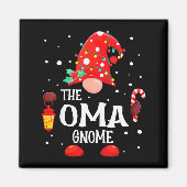 The Oma Gnome Matching Family Christmas Gnome Paja Magneet (Voorkant)