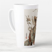 "The One Will Come" Japanese Cat Art Latte Mug (Angle gauche)